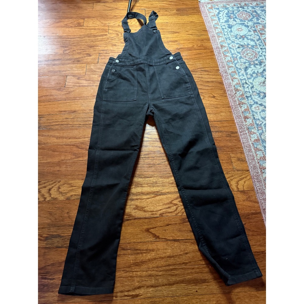 Madewell Womens Black Denim Straight Leg Overalls Size M Adjustable Straps
